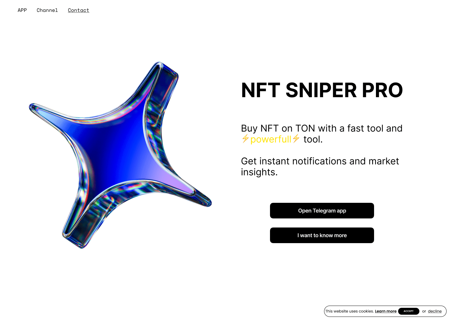 Cover Image for NFT Sniper Pro Telegram App