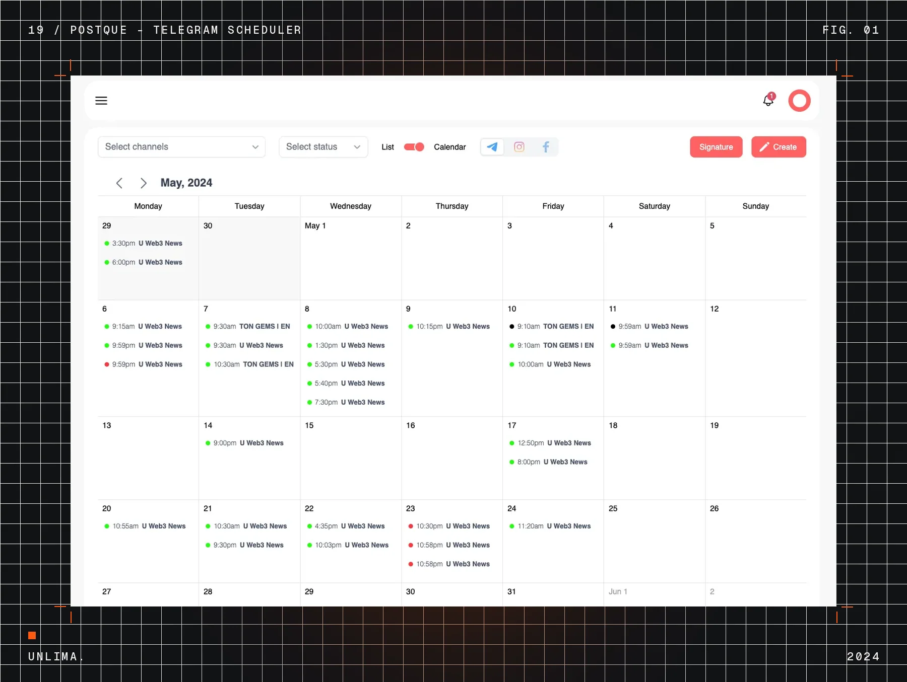 Postque — Telegram scheduler — Рис. 1